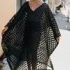 Fringe Co Black Polka Dot Sheer Long Caftan Caftan Club Collection