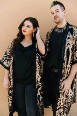 Fringe Co Gold Embroidered Sequin Duster