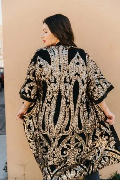 Fringe Co Gold Embroidered Sequin Duster