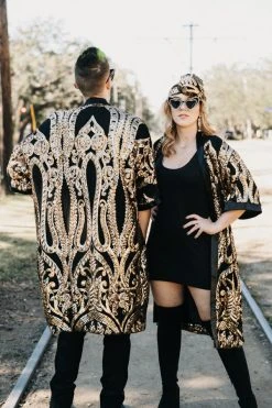 Fringe Co Gold Embroidered Sequin Duster