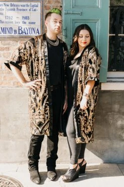 Fringe Co Gold Embroidered Sequin Duster