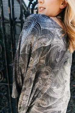 Fringe Co Silver Glitter Swirl Short Caftan