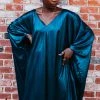 Fringe Co Blue Metallic Lame Long Caftan Caftan Club Collection
