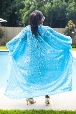 Fringe Co Caftan Club Collection Blue Paillette Sequin Long Caftan 17 Fringe Co Caftan Club Collection Blue Paillette Sequin Long Caftan
