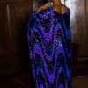 Fringe Co Caftan Club Collection Blue And Purple Sequin Wave Long Caftan