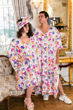 Fringe Co Bright Floral Sequin Long Caftan 10 Fringe Co Bright Floral Sequin Long Caftan