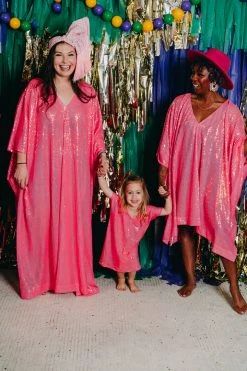 Fringe Co Kids Caftans Bright Pink Sequin Kid's Caftan