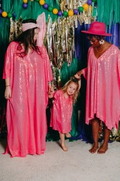Fringe Co Kids Caftans Bright Pink Sequin Kid's Caftan
