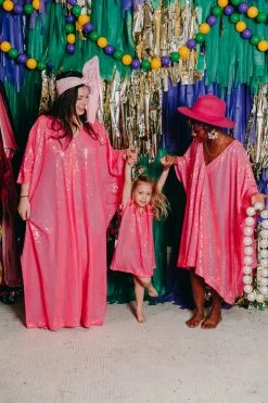 Fringe Co Kids Caftans Bright Pink Sequin Kid's Caftan