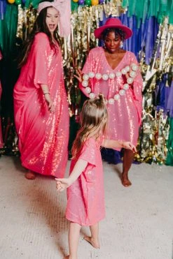 Fringe Co Kids Caftans Bright Pink Sequin Kid's Caftan