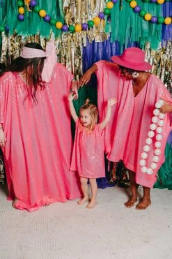 Fringe Co Kids Caftans Bright Pink Sequin Kid's Caftan