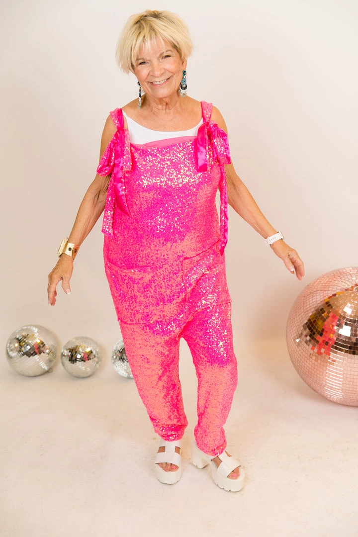 Fringe Co Bright Pink Sequin Party Jumpsuit Sequin Collection 5 Fringe Co Bright Pink Sequin Party Jumpsuit Sequin Collection