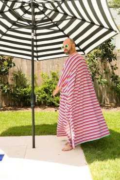 Fringe Co Caftan Club Collection Candy Stripe Long Caftan