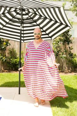 Fringe Co Caftan Club Collection Candy Stripe Long Caftan