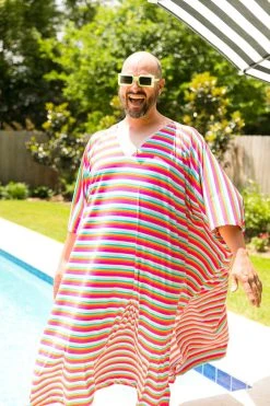 Fringe Co Caftan Club Collection Candy Stripe Long Caftan