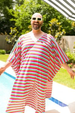 Fringe Co Caftan Club Collection Candy Stripe Long Caftan