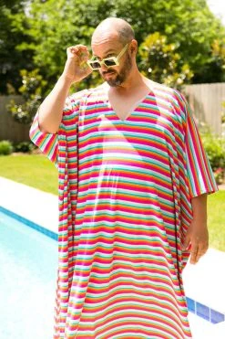 Fringe Co Caftan Club Collection Candy Stripe Long Caftan
