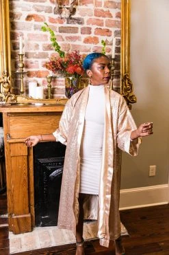 Fringe Co Sequin Duster Jackets Champagne Sequin Duster