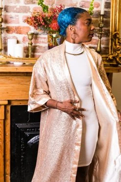 Fringe Co Sequin Duster Jackets Champagne Sequin Duster