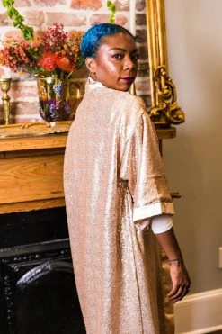Fringe Co Sequin Duster Jackets Champagne Sequin Duster