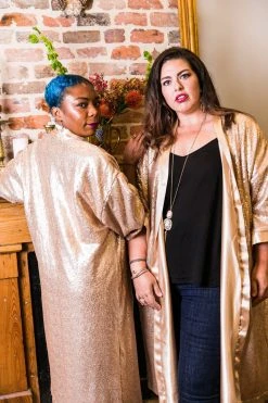 Fringe Co Sequin Duster Jackets Champagne Sequin Duster