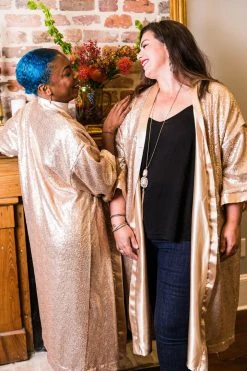 Fringe Co Sequin Duster Jackets Champagne Sequin Duster