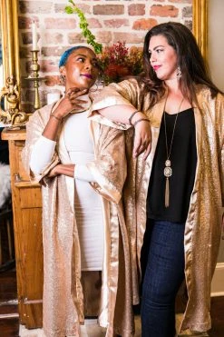 Fringe Co Sequin Duster Jackets Champagne Sequin Duster