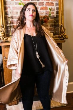 Fringe Co Sequin Duster Jackets Champagne Sequin Duster