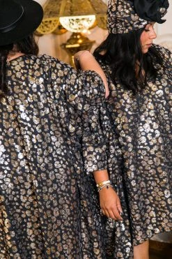 Fringe Co Caftan Club Collection Leopard Sequin Long Caftan