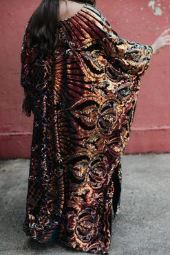 Fringe Co Copper Holographic Embroidered Long Caftan Caftan Club Collection