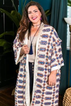 Fringe Co Sequin Duster Jackets Diamond Sequin Embroidered Duster