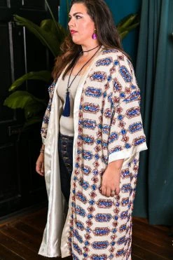 Fringe Co Sequin Duster Jackets Diamond Sequin Embroidered Duster