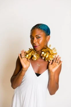 Fringe Co Matte Gold Pom Pom Earrings