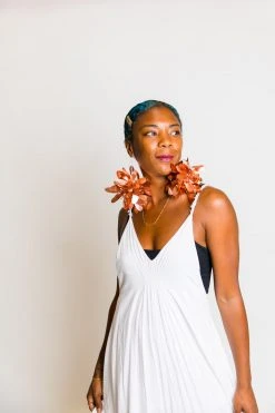 Fringe Co Rose Gold Pom Pom Earrings