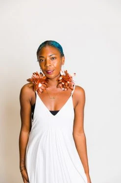 Fringe Co Rose Gold Pom Pom Earrings