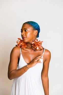 Fringe Co Rose Gold Pom Pom Earrings