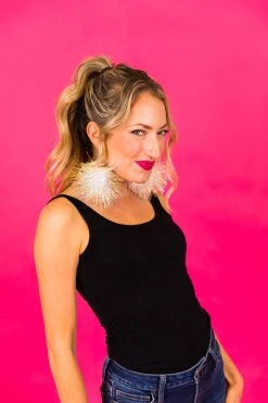 Fringe Co Iridescent Party Pom Earrings