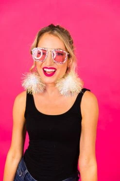 Fringe Co Iridescent Party Pom Earrings