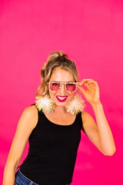 Fringe Co Iridescent Party Pom Earrings