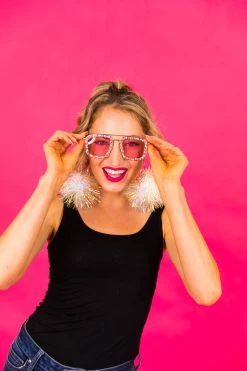 Fringe Co Iridescent Party Pom Earrings