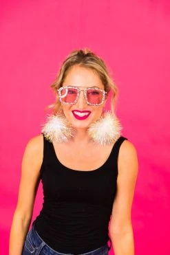 Fringe Co Iridescent Party Pom Earrings