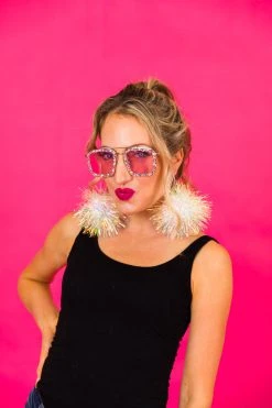 Fringe Co Iridescent Party Pom Earrings