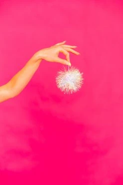 Fringe Co Iridescent Party Pom Earrings