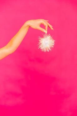 Fringe Co Iridescent Party Pom Earrings