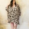 Fringe Co Flocked Leopard Short Caftan Caftan Club Collection