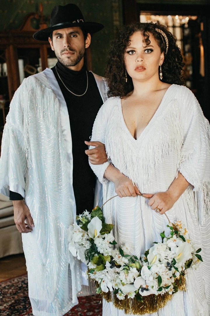 Fringe Co Iridescent Sequin Fringe Duster 2 Fringe Co Iridescent Sequin Fringe Duster