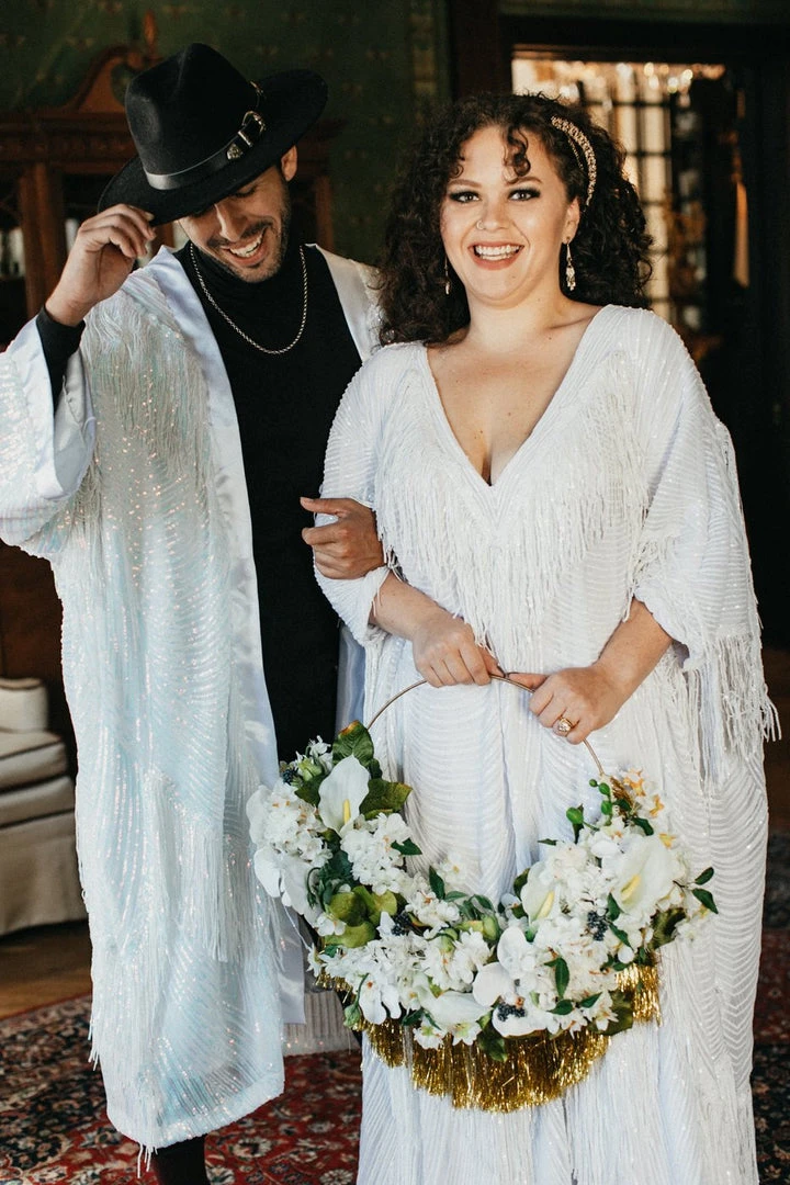 Fringe Co Iridescent Sequin Fringe Duster 5 Fringe Co Iridescent Sequin Fringe Duster