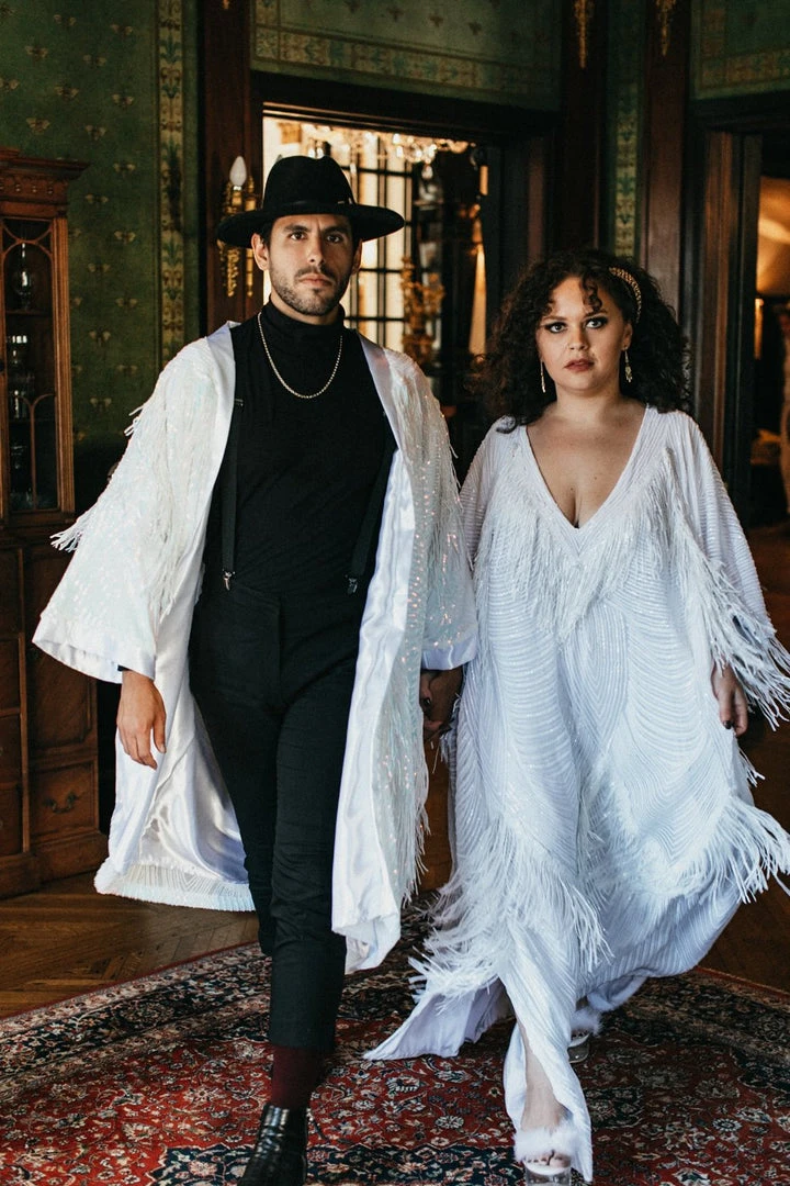 Fringe Co Iridescent Sequin Fringe Duster 10 Fringe Co Iridescent Sequin Fringe Duster