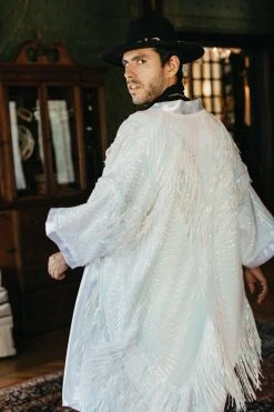 Fringe Co Iridescent Sequin Fringe Duster 27 Fringe Co Iridescent Sequin Fringe Duster