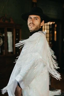 Fringe Co Iridescent Sequin Fringe Duster 19 Fringe Co Iridescent Sequin Fringe Duster